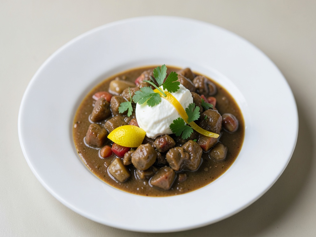 Stufato di verdure con panna acida al limone