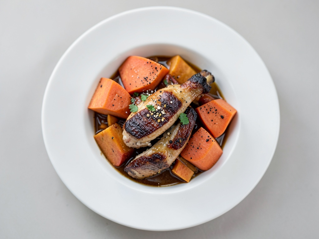 Bowl croccante BBQ con pollo e patate dolci
