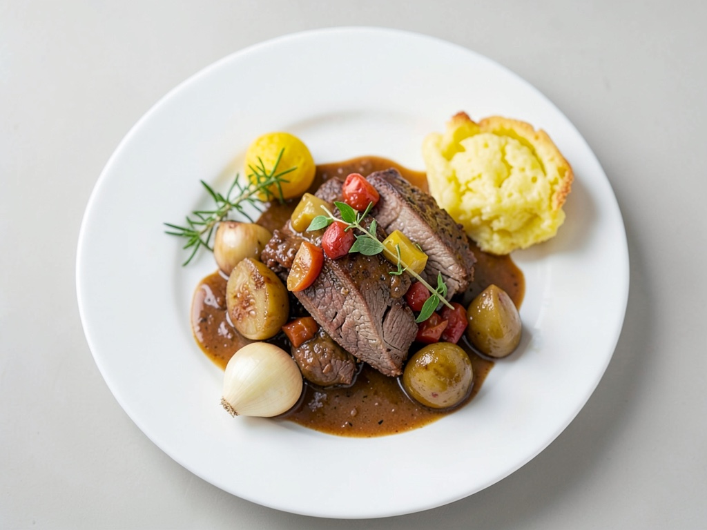 Bier-Rinder-Gulasch mit luftigen Yorkshire Puddings