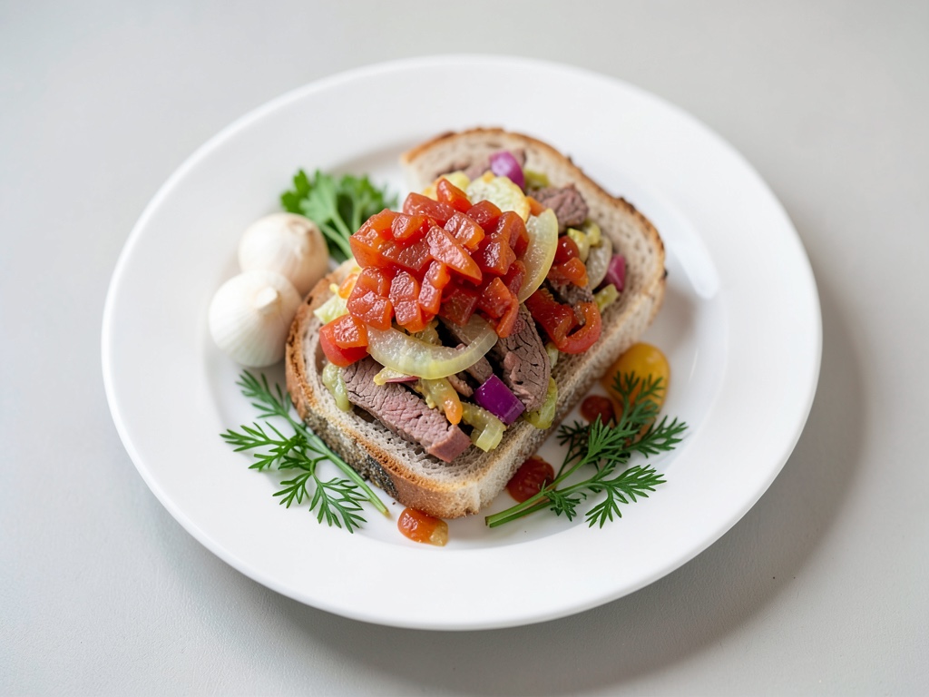Saftiges Rindfleisch-Sauerkraut-Sandwich