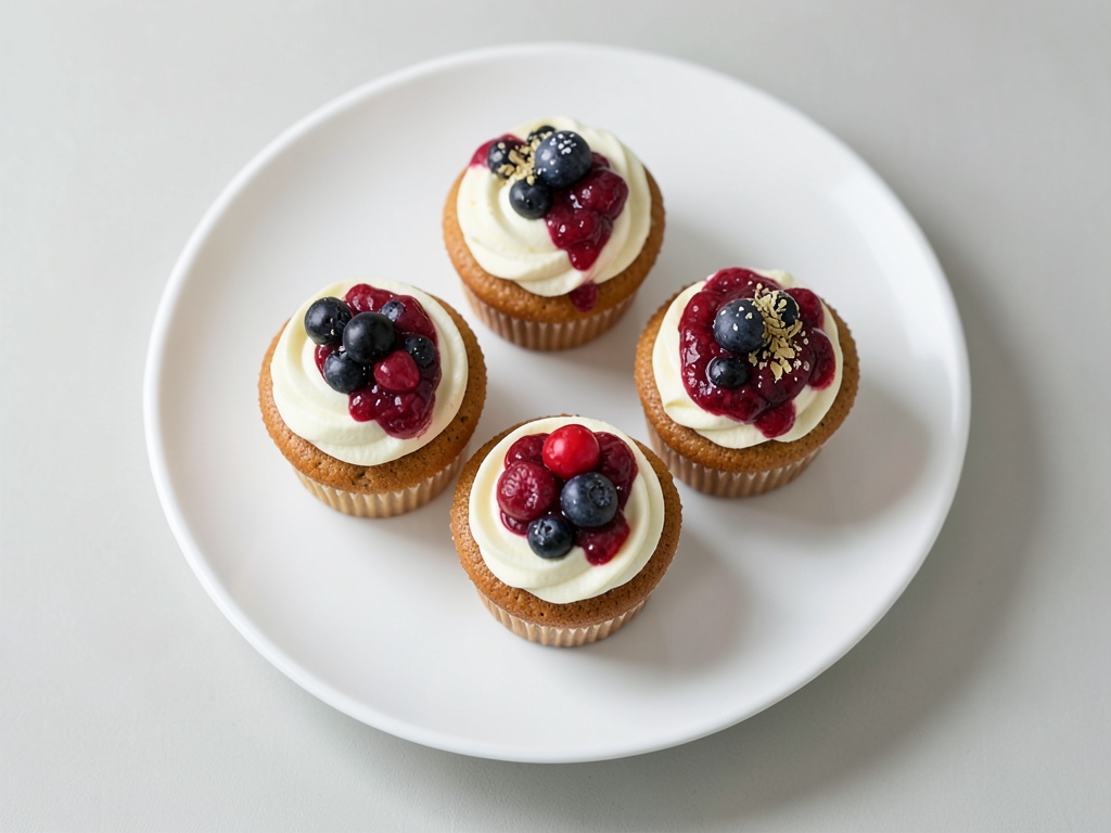 Beeren-Cupcakes mit Baiser