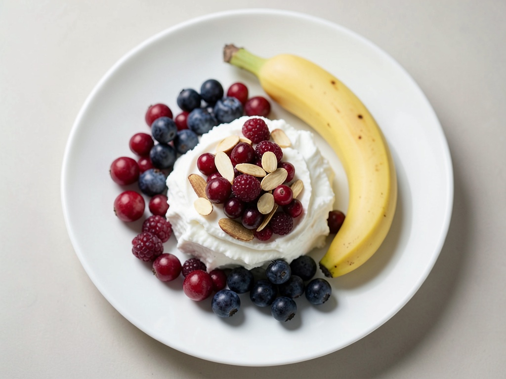 Skyr con bayas, almendras y pasas