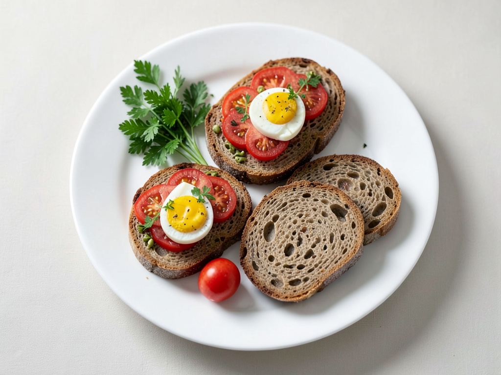 Tostadas con huevo y rábano