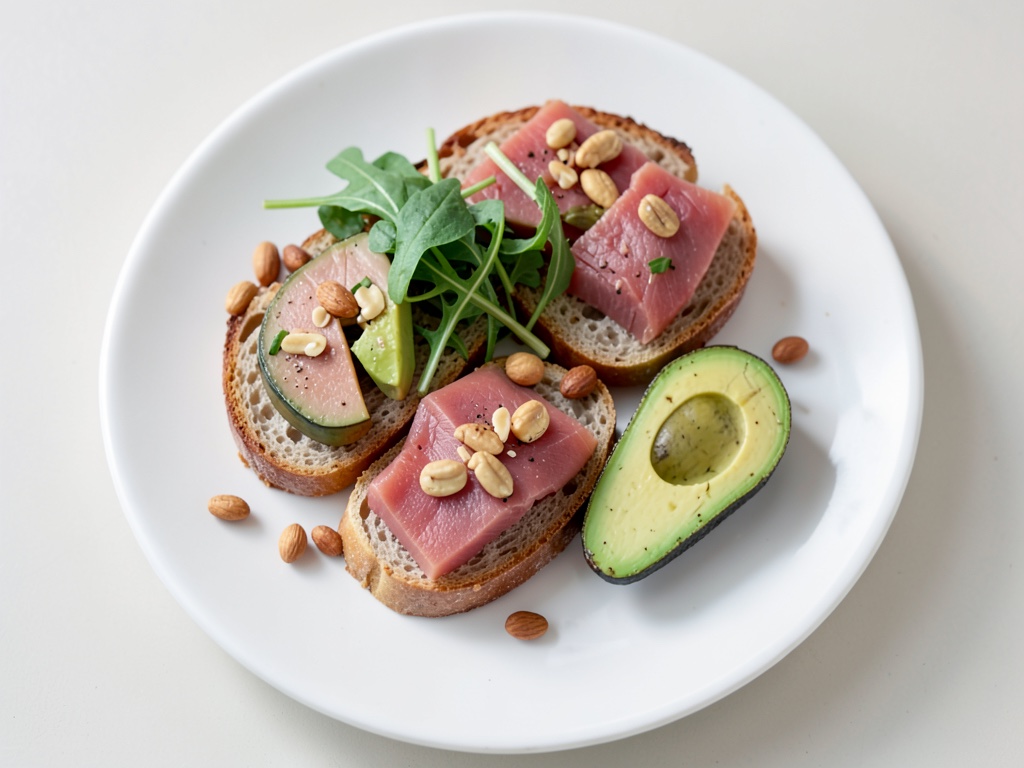 Tostadas con salmón y aguacate