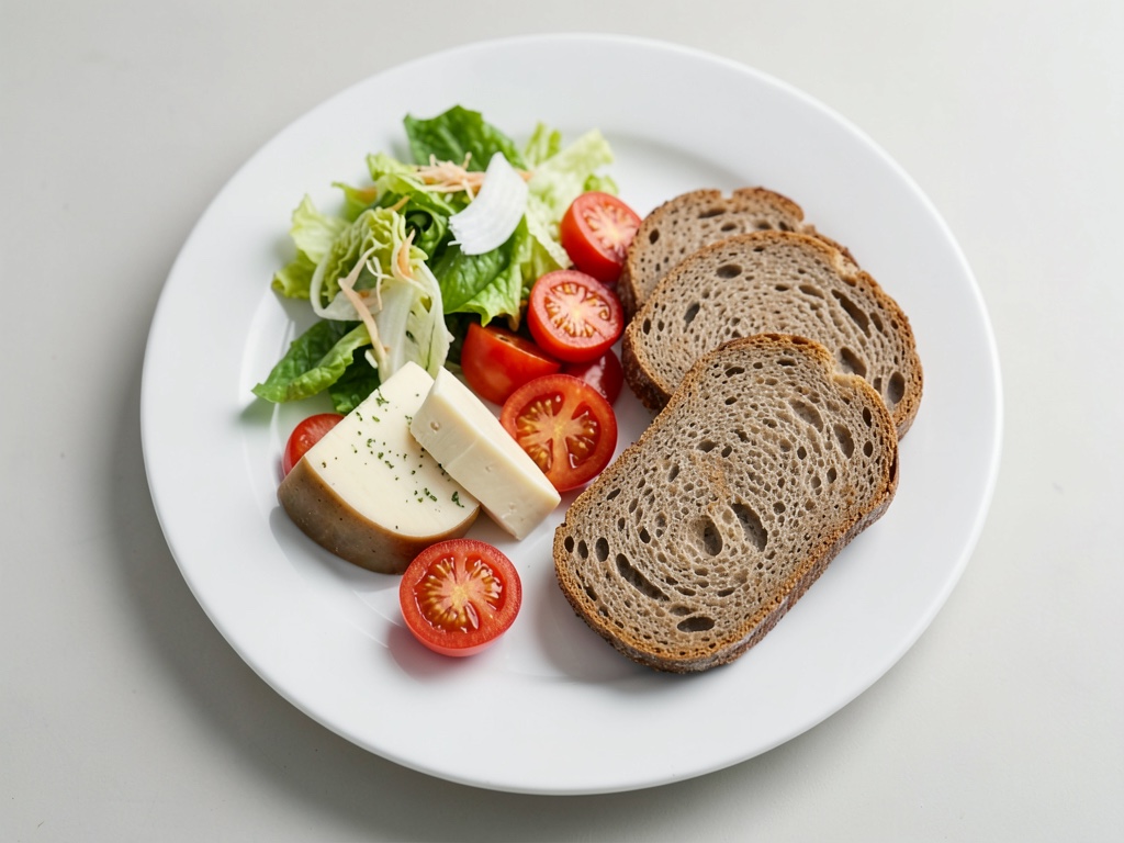 Pan con lechuga, queso y tomate