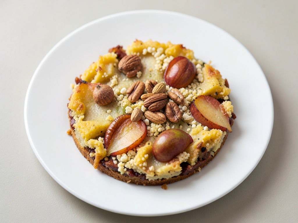 Knuspriger Birnen-Mango-Auflauf mit Walnüssen