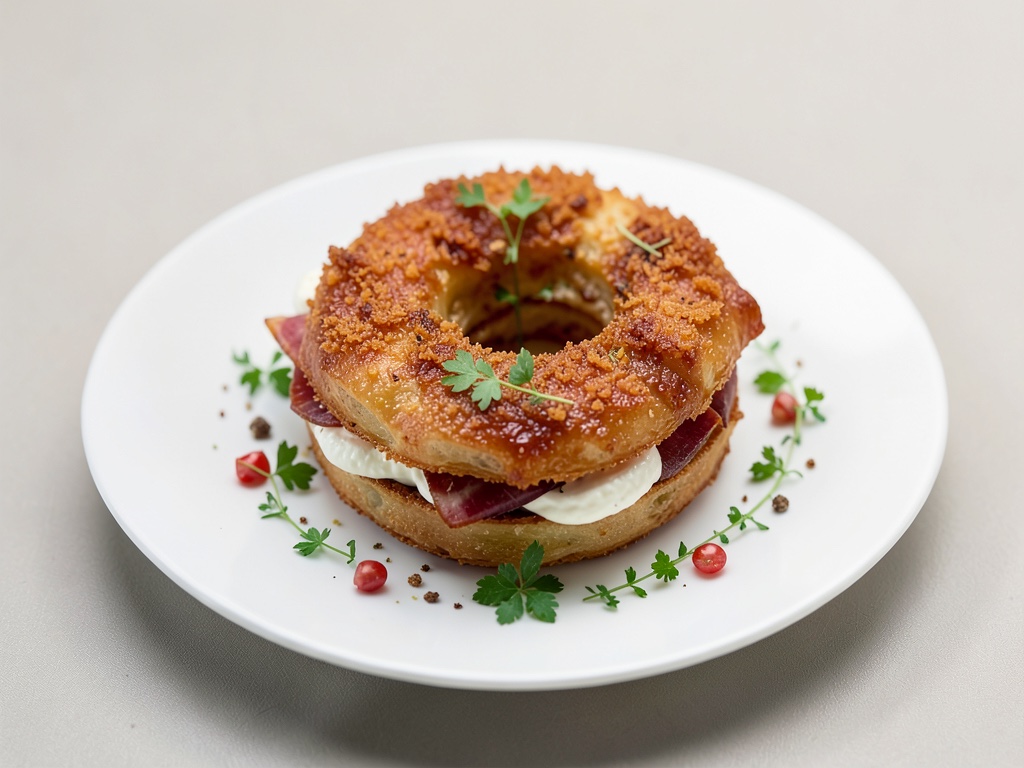 Anello di pasta sfoglia croccante con Bresaola e formaggio spalmabile