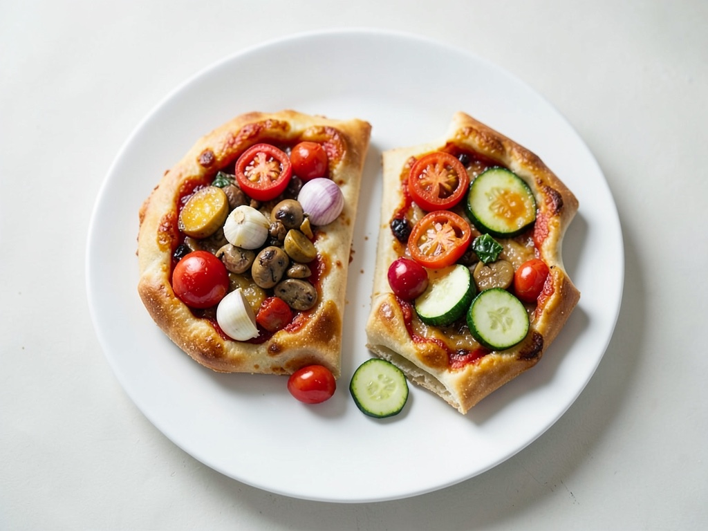 Pizze con pasta sfoglia e verdure alla griglia