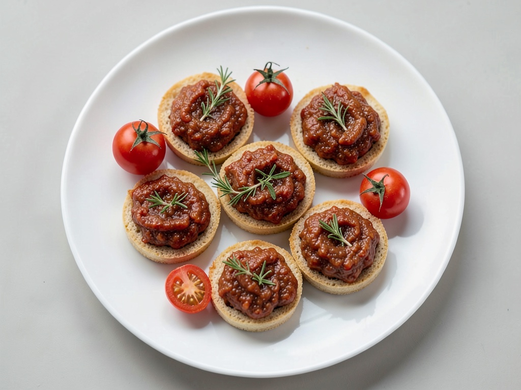 Tartellette croccanti di pasta sfoglia al pesto di pomodoro