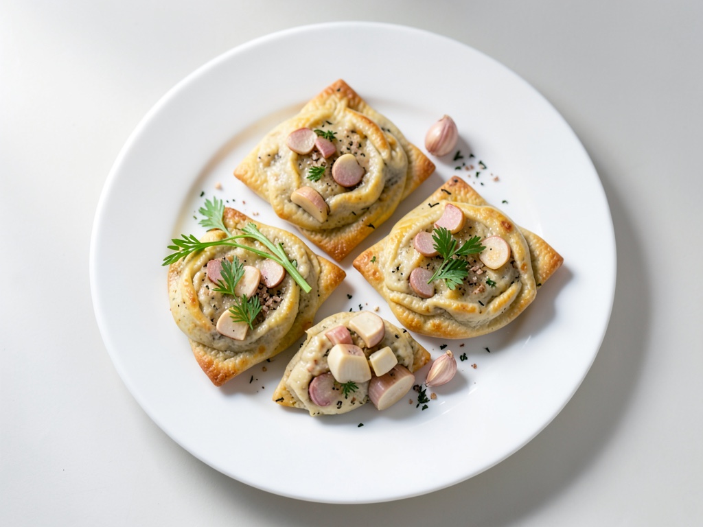 Sacche di pasta sfoglia con porro