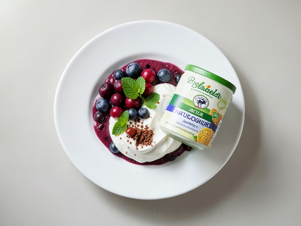 Arándanos con yogur natural