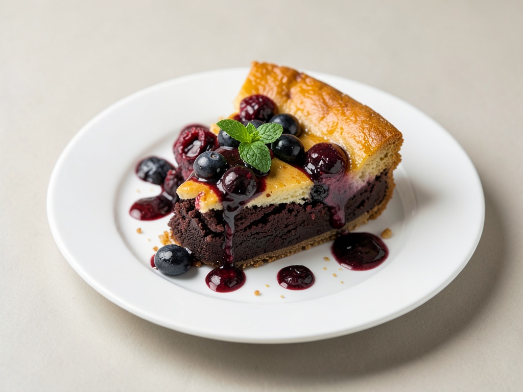 Torta ai mirtilli con base al cioccolato