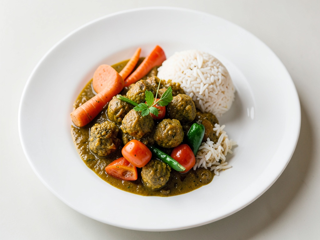 Curry cremoso di cavolfiore e tacchino con riso