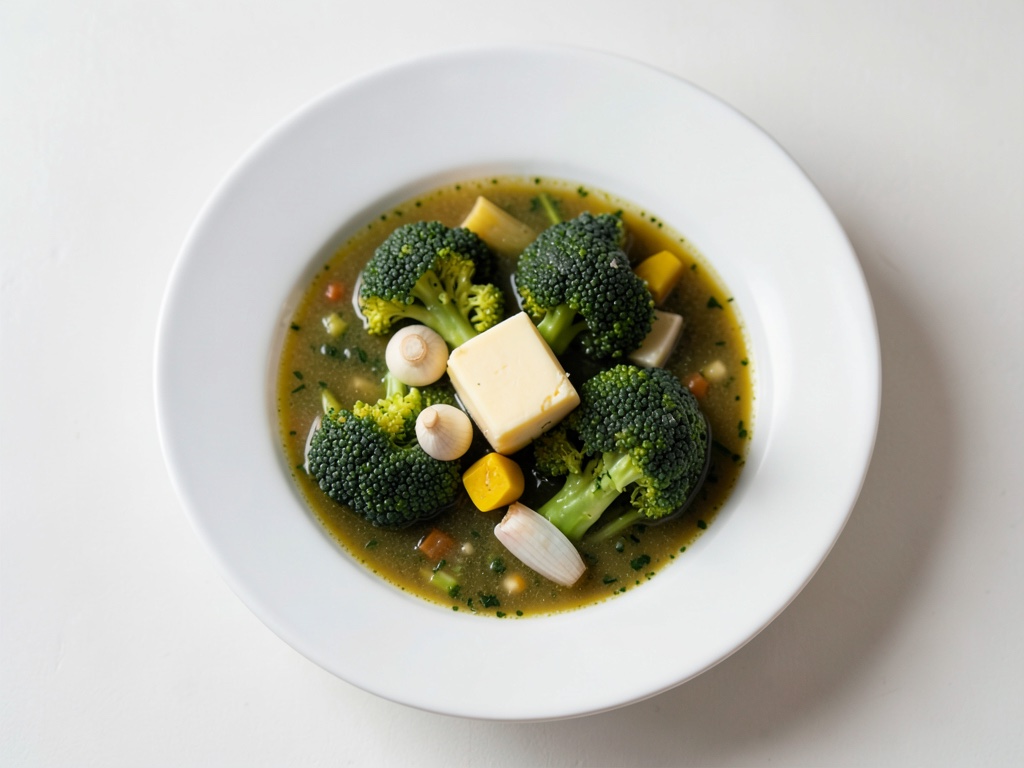 Sopa cremosa de coliflor con crujientes crutones