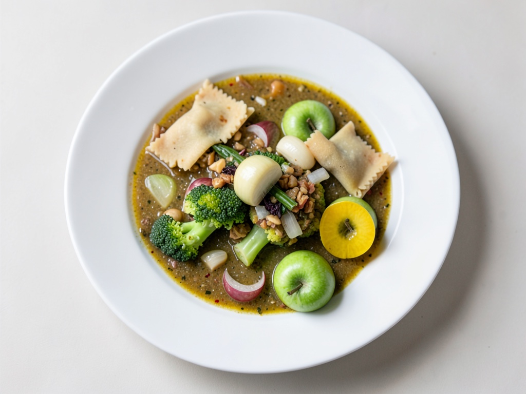 Sopa cremosa de coliflor con árboles de hojaldre crujientes