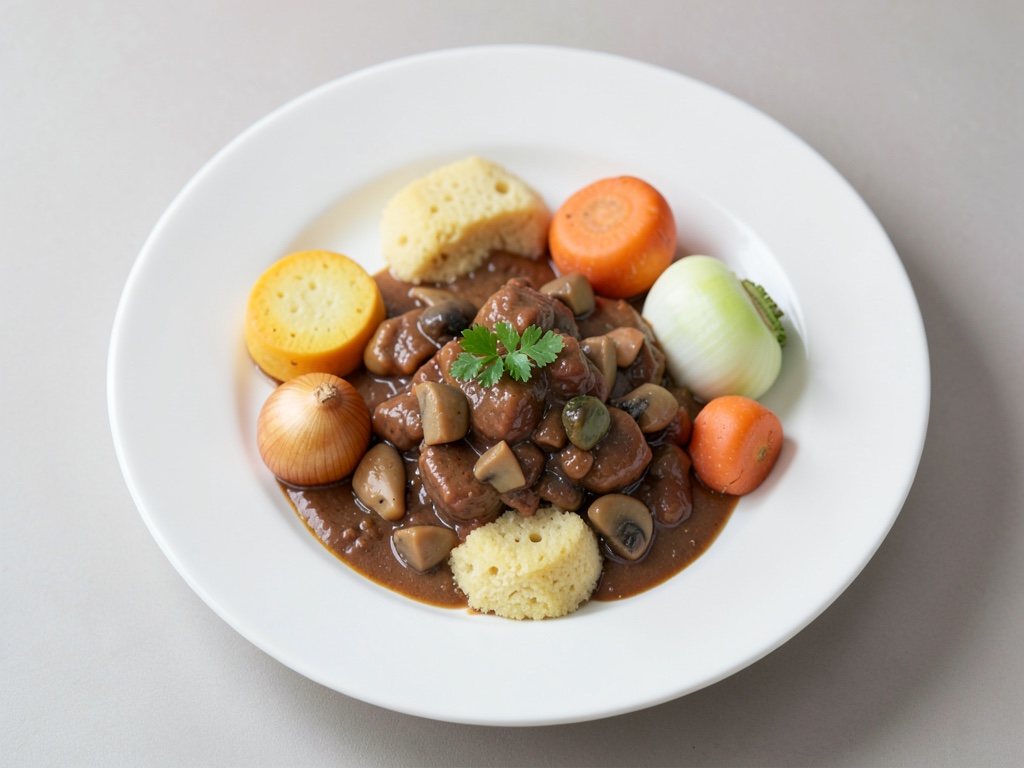 Knödel boemi con gulasch di funghi