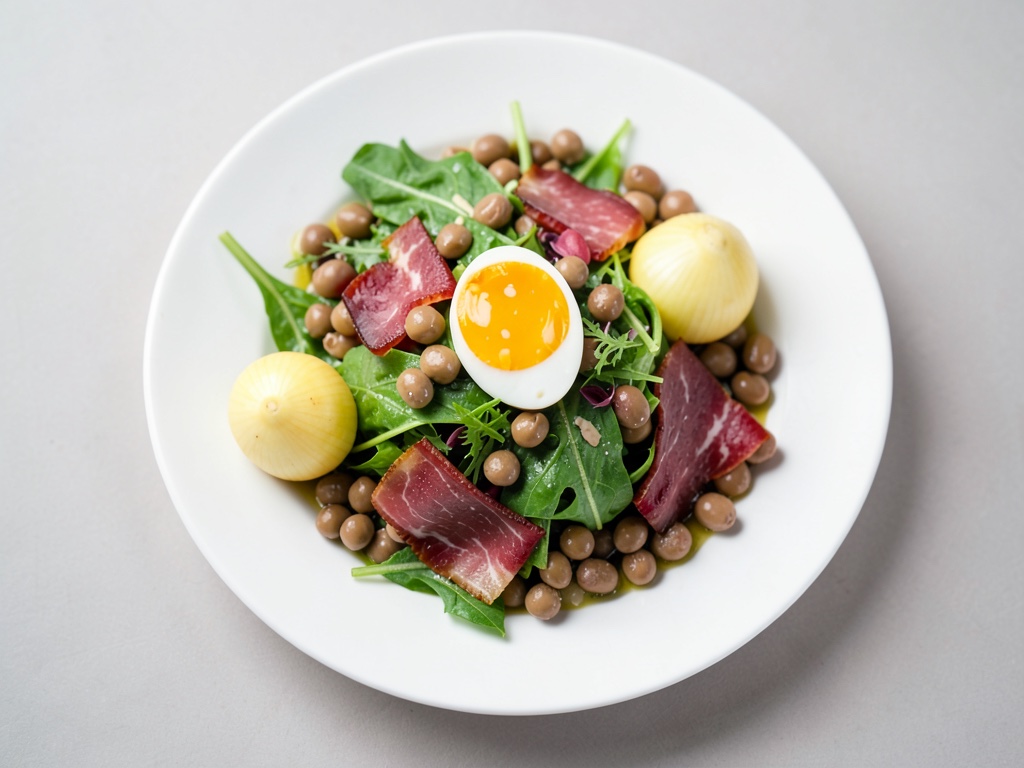 Insalata di fagioli e uova croccante