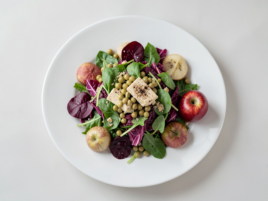 Insalata croccante di tofu e fagioli con radicchio