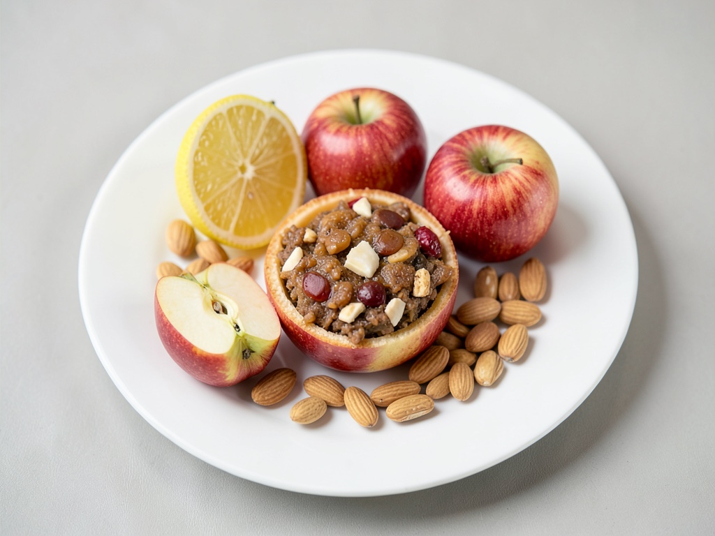 Gebackener Apfel mit Mandel-Marzipan-Füllung