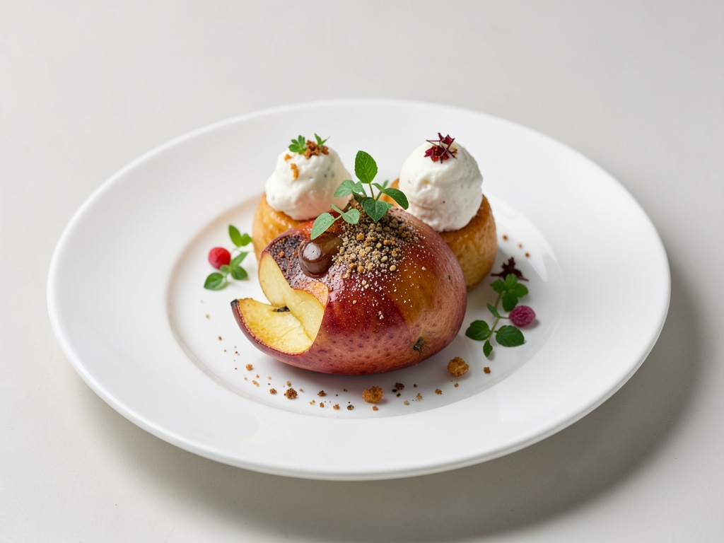 Gebackener Apfel mit Spekulatius-Creme-Türmchen