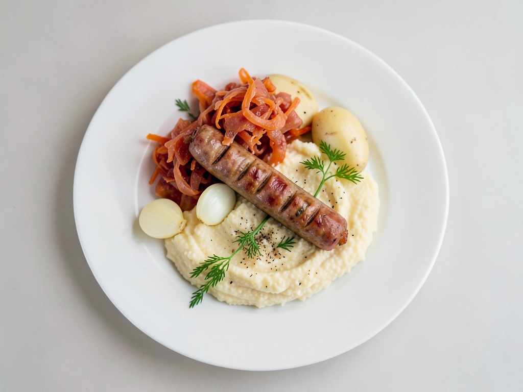 Salsiccia con crauti e purè