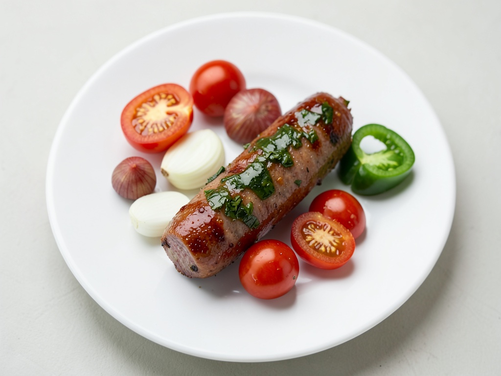 Spiedini di salsiccia e olio alle erbe fresco