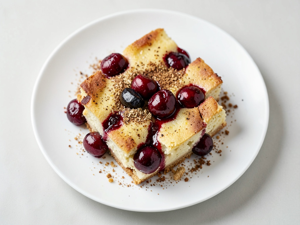 Bread-and-Butter-Pudding mit Kirschen