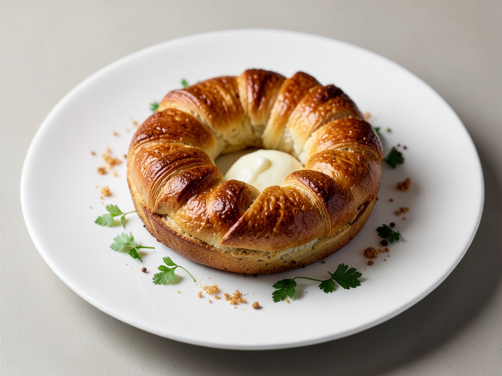Corona di brioche francese con formaggio molle