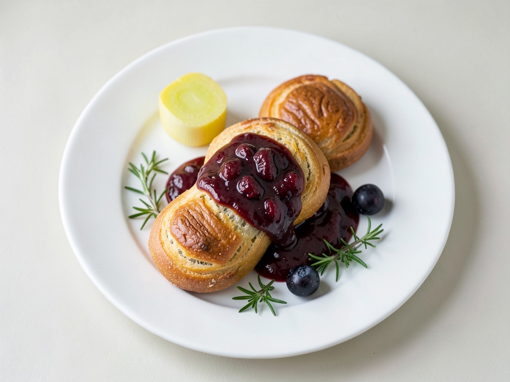 Panecillos con Sugo de Frambuesas y Romero