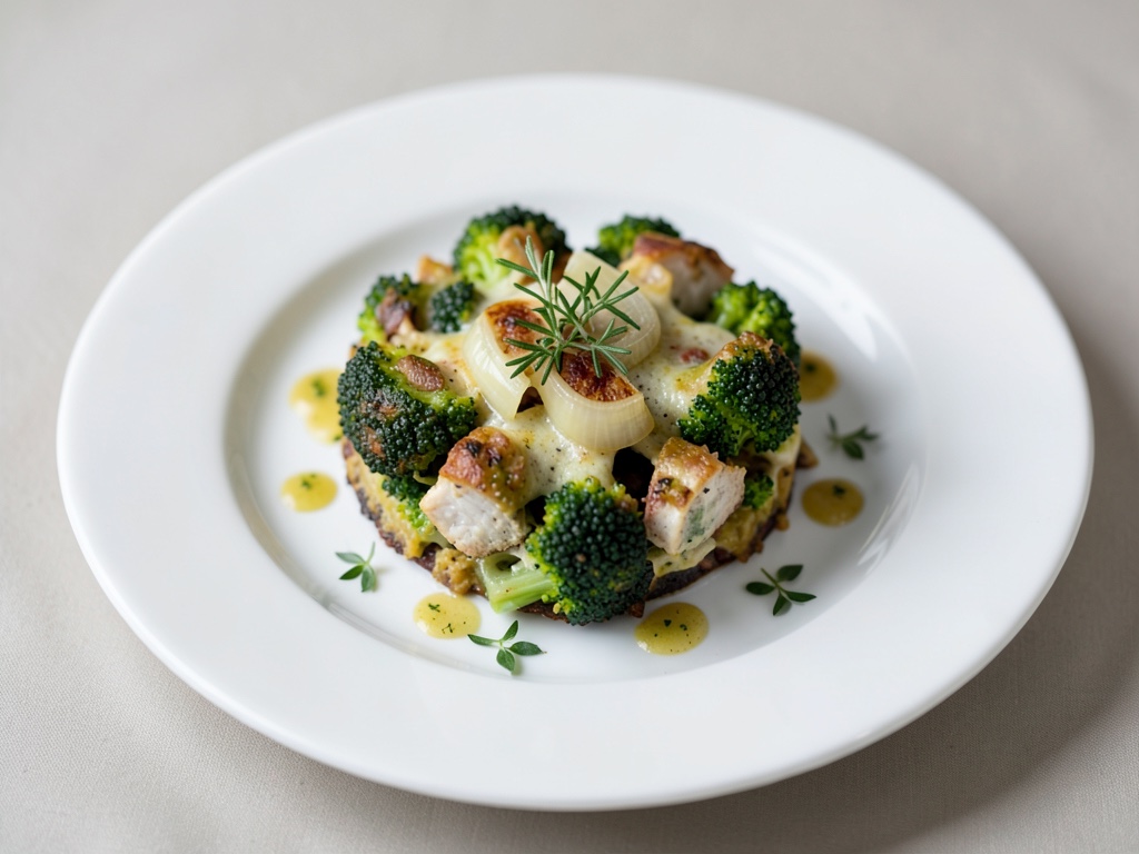 Gratin di pesce e broccoli con porro e timo