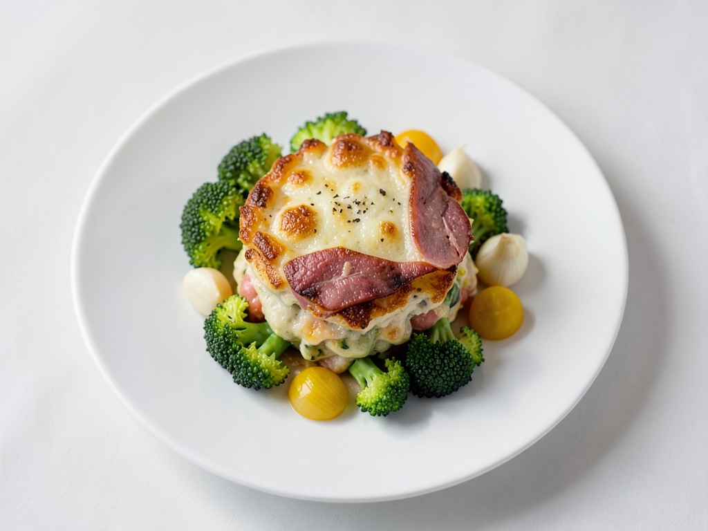 Gratin croccante di broccoli e gnocchi con prosciutto