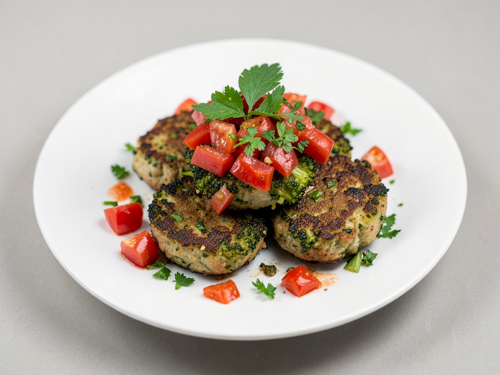 Polpette di broccoli croccanti con salsa di pomodori fresca