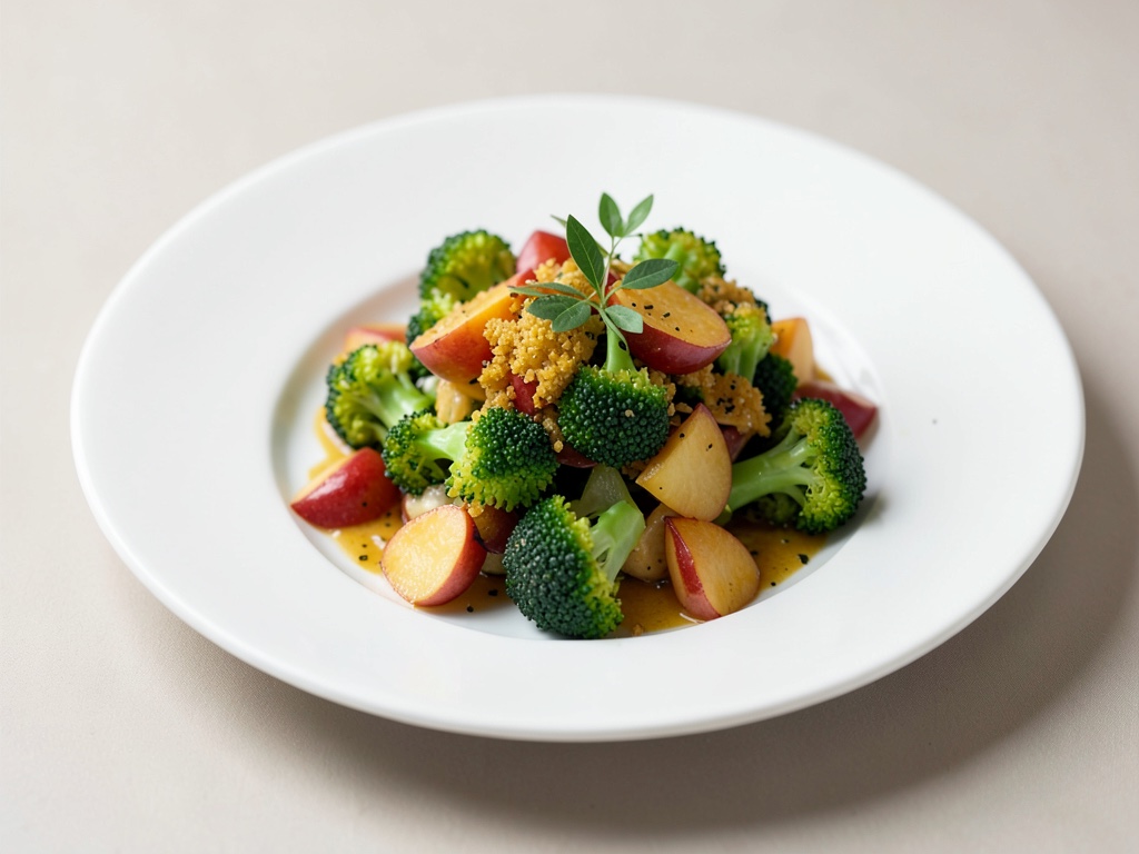 Ensalada crujiente de brócoli y nectarinas