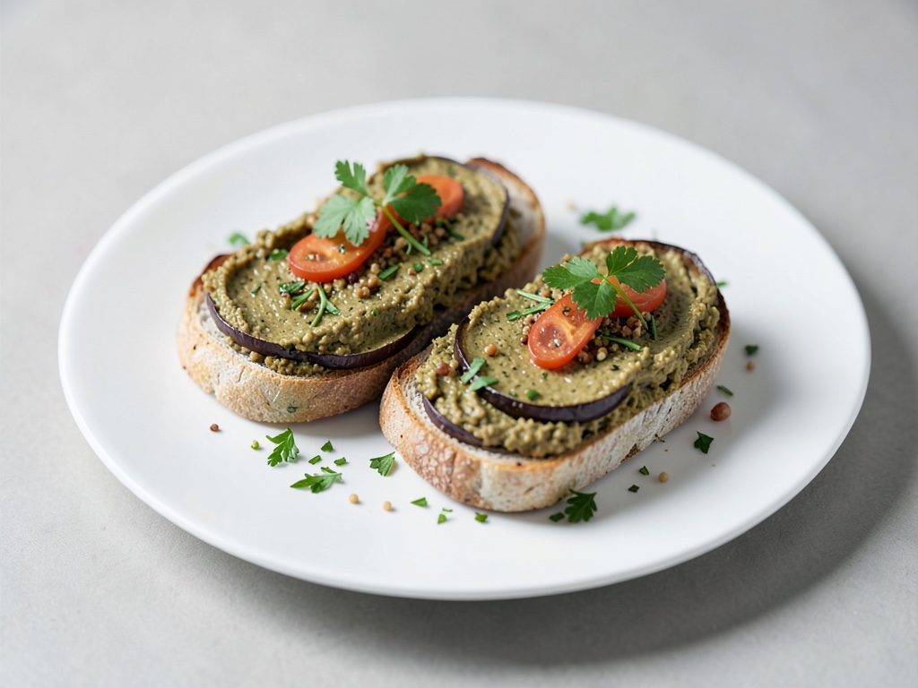 Sándwiches veganos de crema de berenjena
