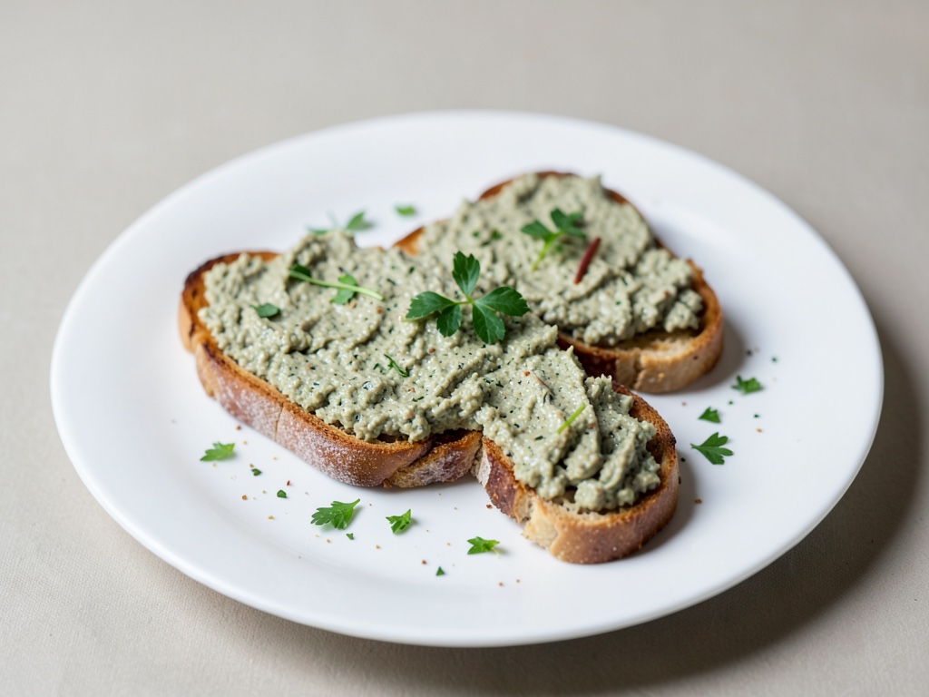 Tostadas de untar vegano de ajo silvestre