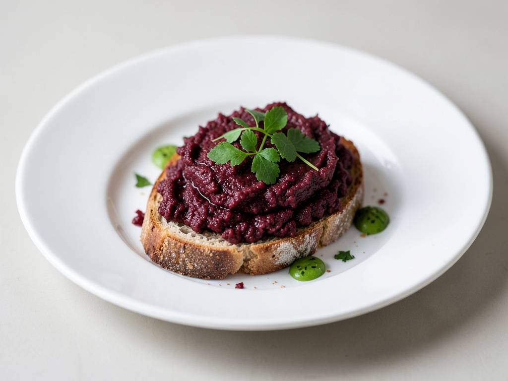 Cajas de pan con untar vegano de remolacha y rábano picante