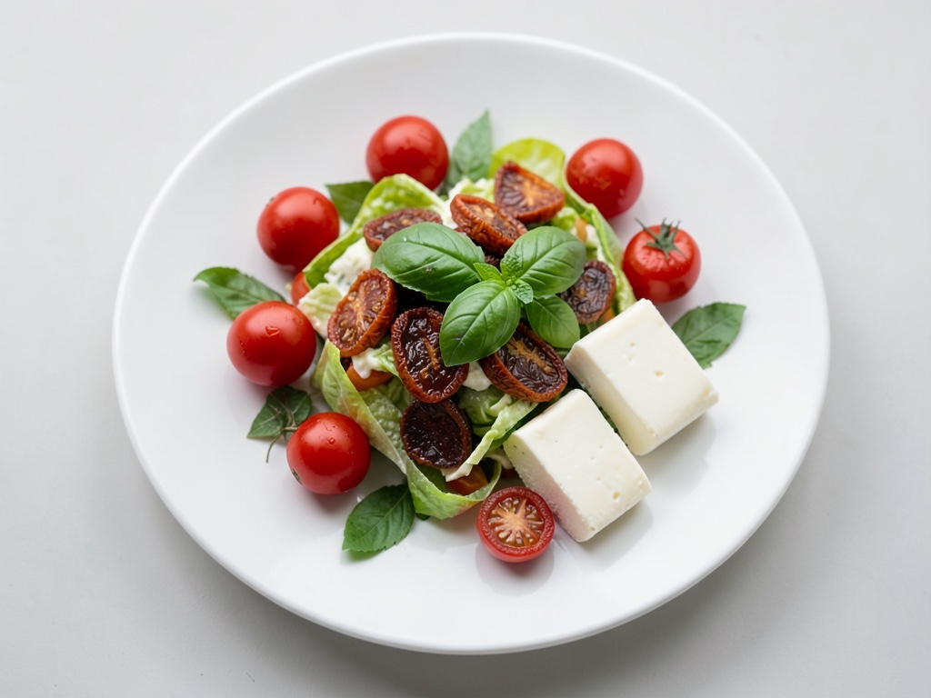 Insalata di Ciabatta Croccante con Pomodori Secchi e Basilico Fresco