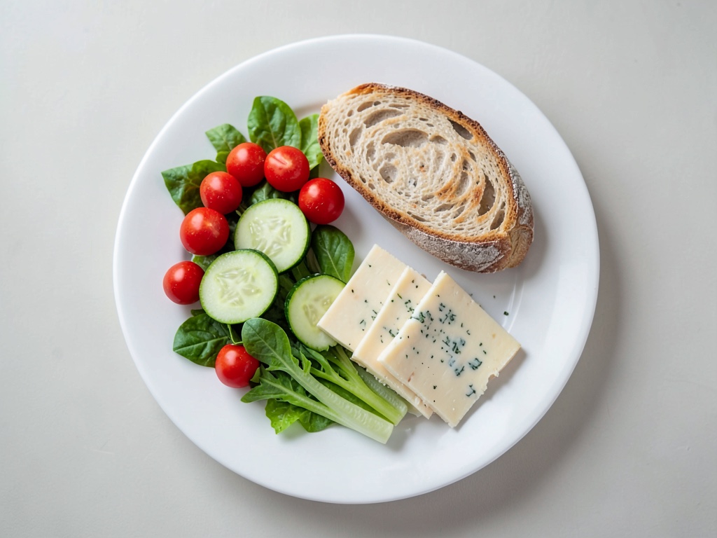 Salade de pain aux petits pains au sel et au fromage de montagne
