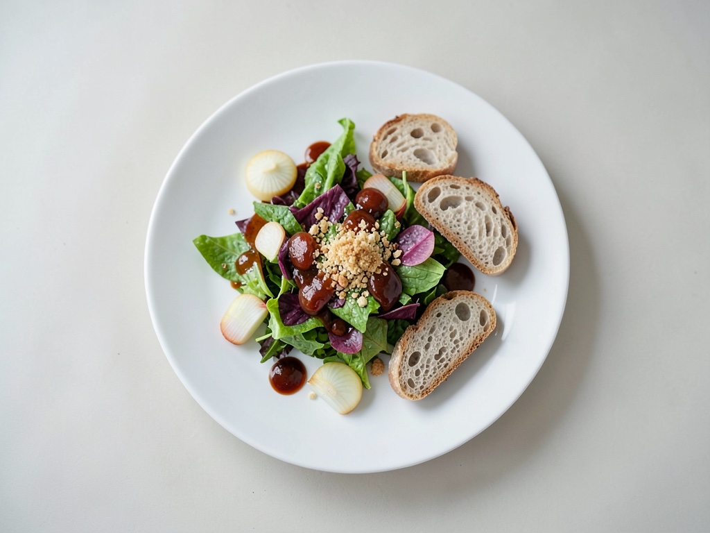 Insalata Nizza con Ciabatta croccante e cipolle caramellate