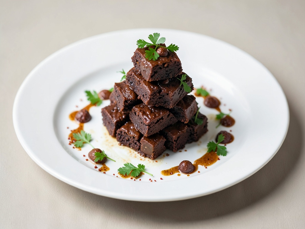 Weihnachtsbaum aus Brownie-Stücken