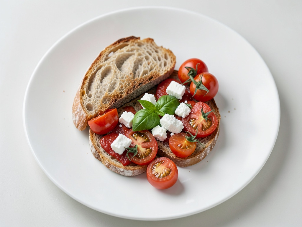 Bruschetta croccante con pomodori freschi e feta
