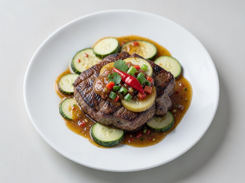 Bulgogi mit Zucchini-Apfel-Relish