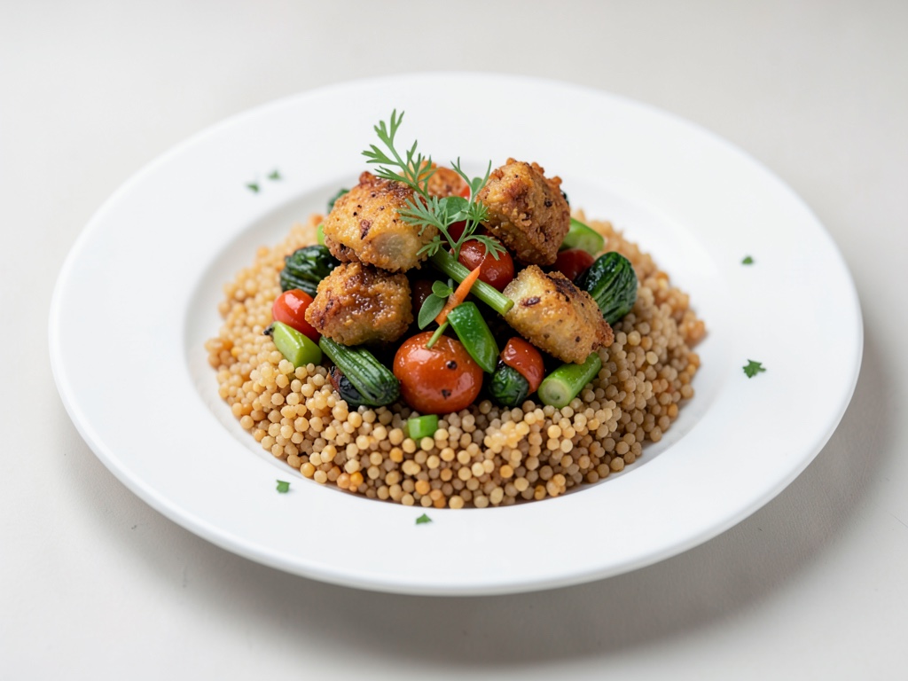 Verdure croccanti su letto di bulgur