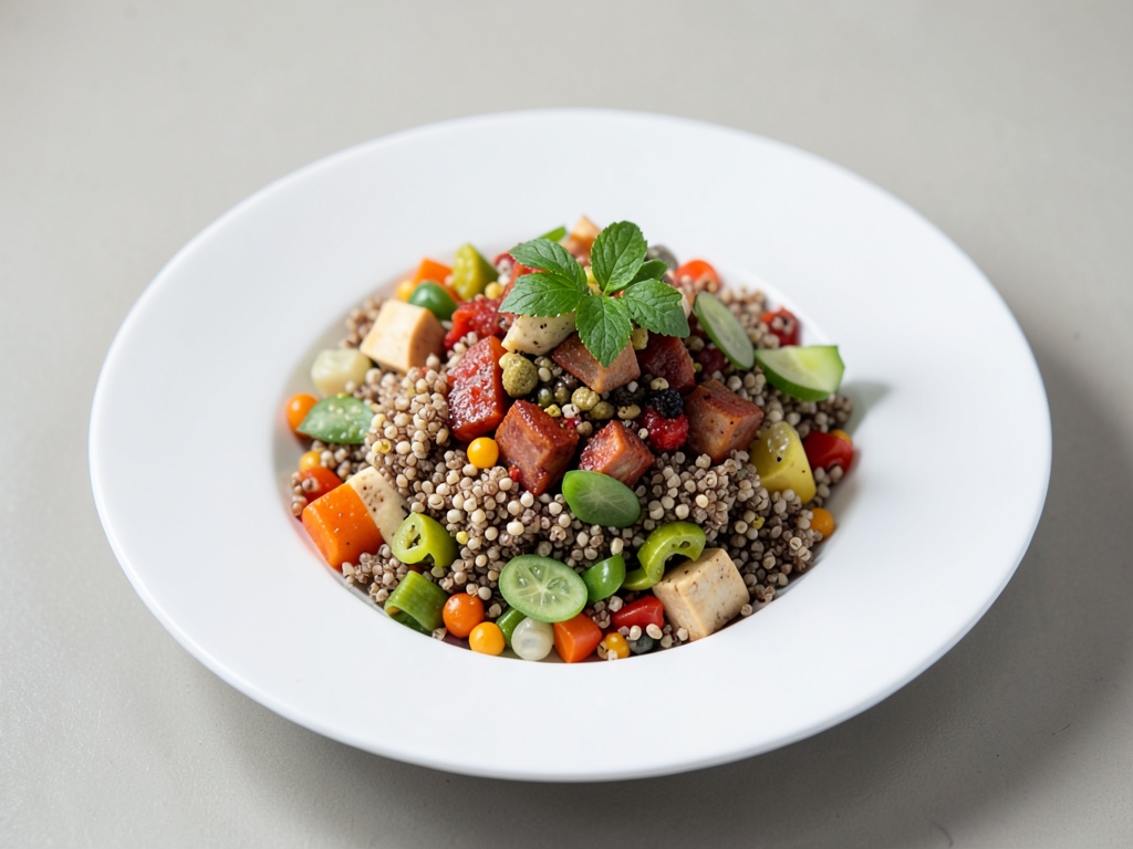 Power-Bowl colorata con tofu e quinoa
