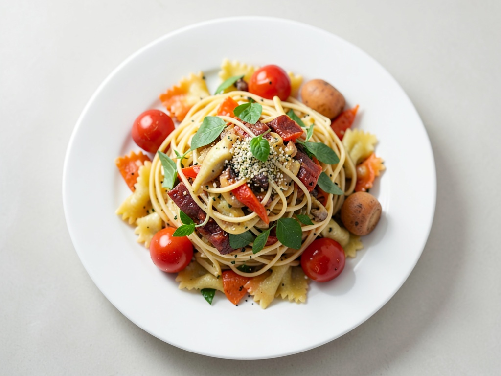 Bunter Nudelsalat mit Farfalle