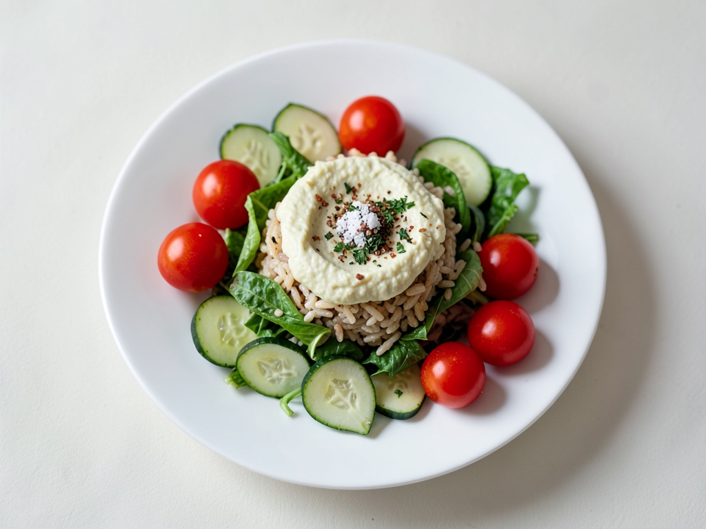 Salade de riz colorée à la crème d'avocat