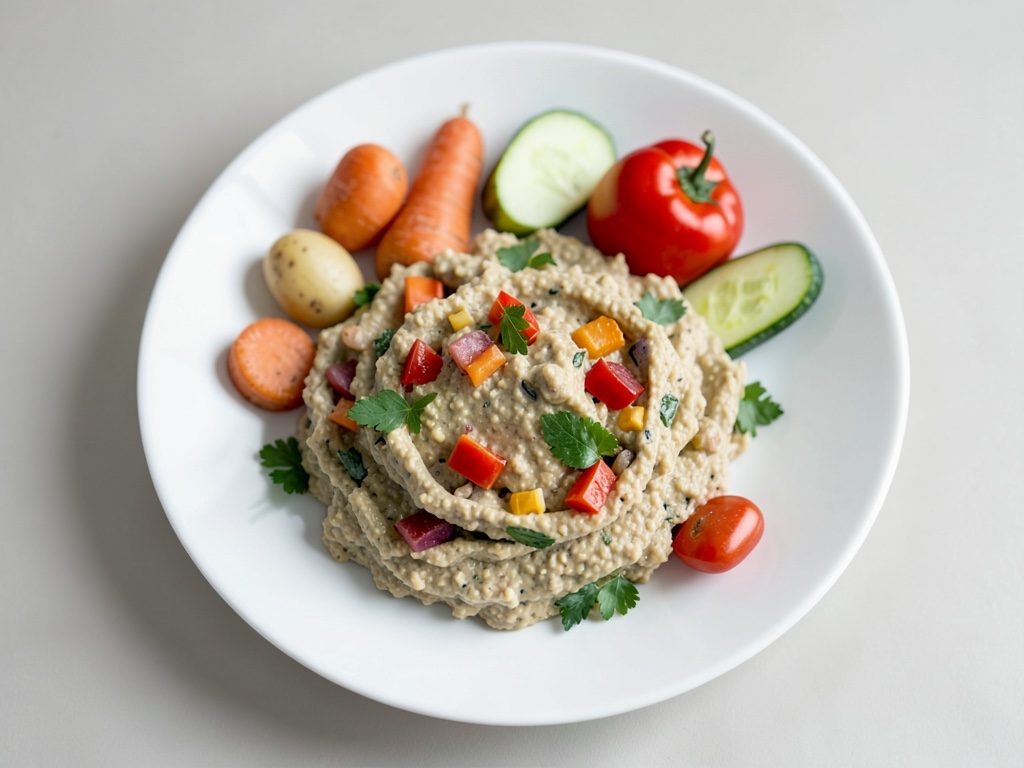 Fritte di verdure al forno colorate con hummus fatto in casa