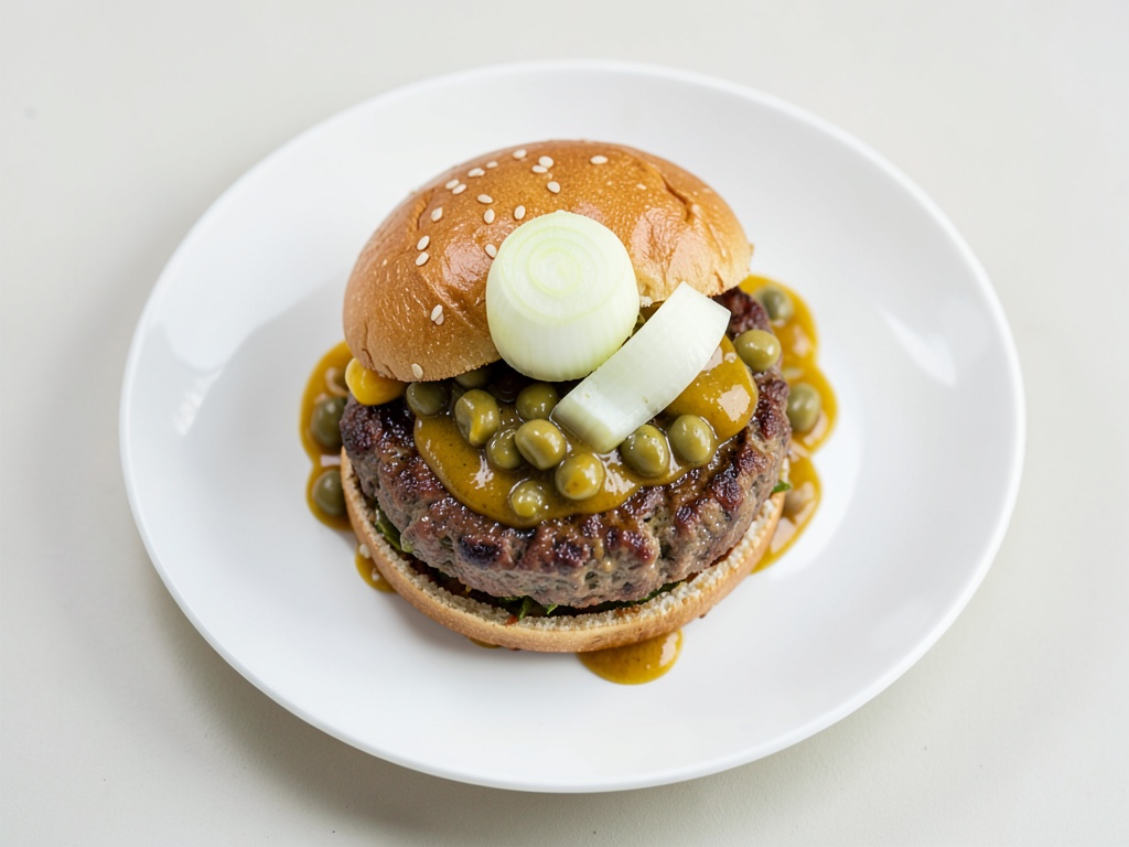 Burger al mango con crocchettine di fagioli croccanti