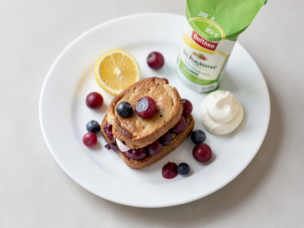 Butterkeks-Eis-Sandwich mit Heidelbeeren