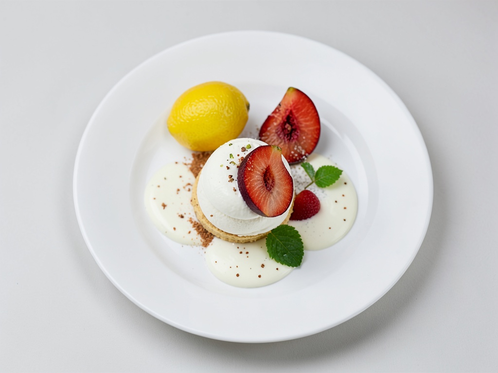 Buttermilch-Mousse mit gegrillten Nektarinen